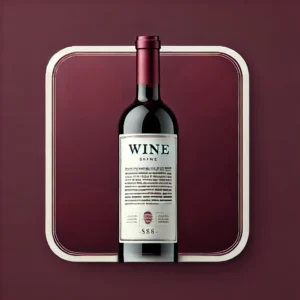 Etiqueta elegante en botella de vino tinto