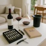 Kit de cata vino botella decantador sacachorchos cuaderno