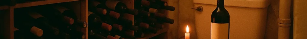 Banner bodega de vino en lavabo