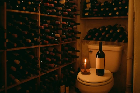 Conservar vino bodega en lavabo
