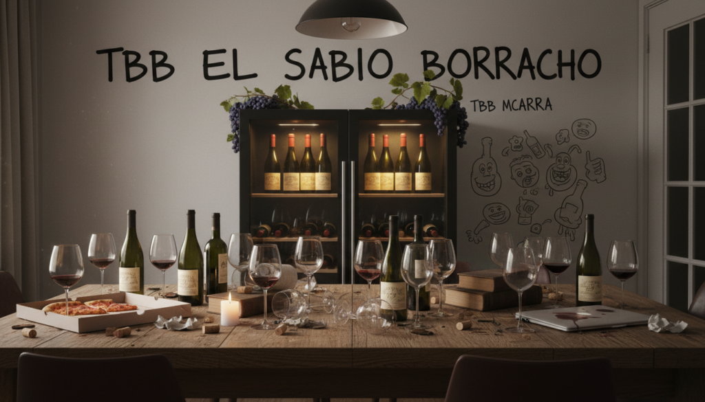 Vinoteca moderna llena de botellas de vino tinto en un salón.